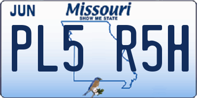 MO license plate PL5R5H