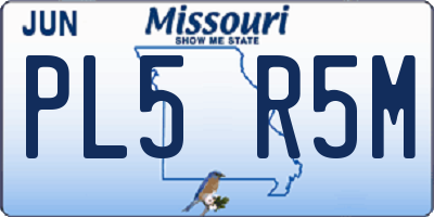 MO license plate PL5R5M
