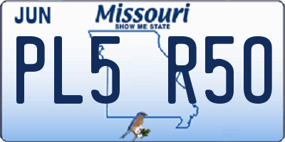MO license plate PL5R5O