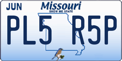 MO license plate PL5R5P
