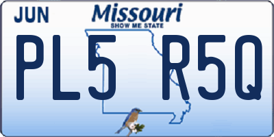 MO license plate PL5R5Q
