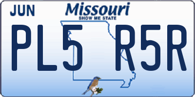 MO license plate PL5R5R