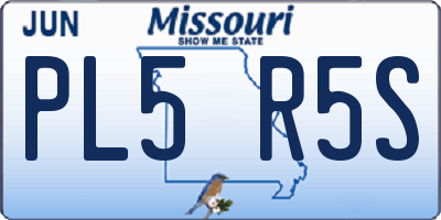 MO license plate PL5R5S