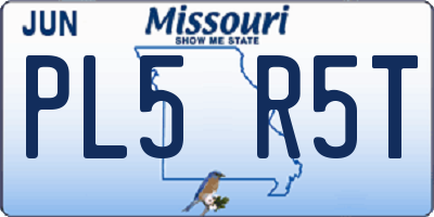 MO license plate PL5R5T