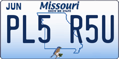 MO license plate PL5R5U