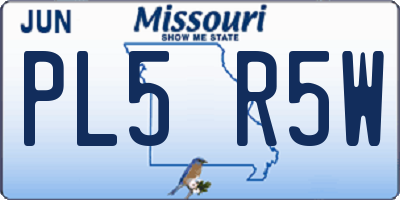MO license plate PL5R5W