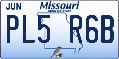 MO license plate PL5R6B