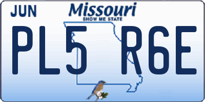 MO license plate PL5R6E