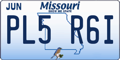 MO license plate PL5R6I