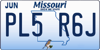 MO license plate PL5R6J