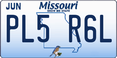 MO license plate PL5R6L