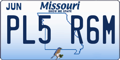 MO license plate PL5R6M