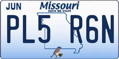 MO license plate PL5R6N