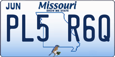 MO license plate PL5R6Q