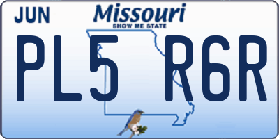 MO license plate PL5R6R