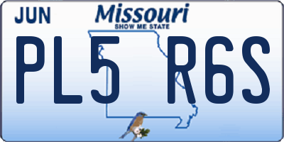 MO license plate PL5R6S