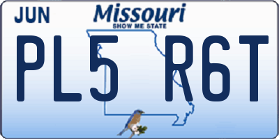 MO license plate PL5R6T