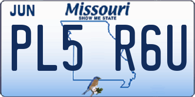 MO license plate PL5R6U