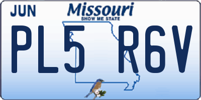 MO license plate PL5R6V