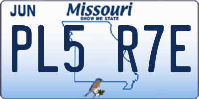 MO license plate PL5R7E