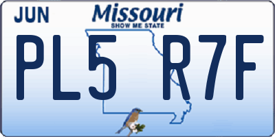 MO license plate PL5R7F
