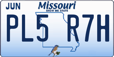 MO license plate PL5R7H