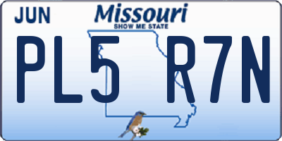 MO license plate PL5R7N