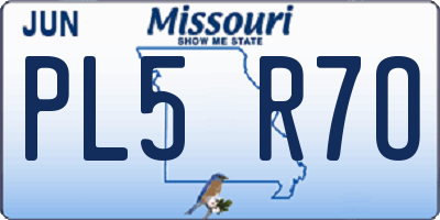 MO license plate PL5R7O