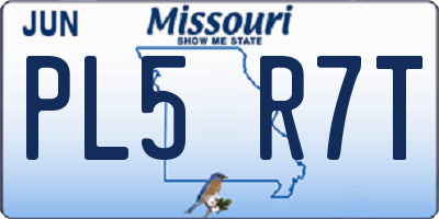 MO license plate PL5R7T