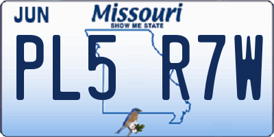 MO license plate PL5R7W