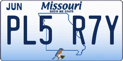MO license plate PL5R7Y