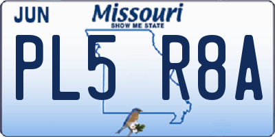 MO license plate PL5R8A