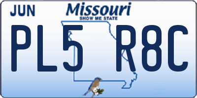 MO license plate PL5R8C