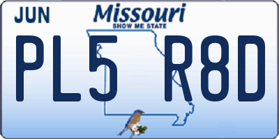 MO license plate PL5R8D