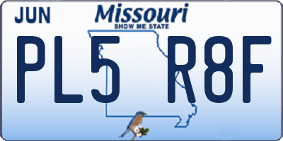MO license plate PL5R8F