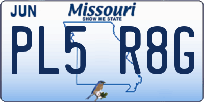 MO license plate PL5R8G