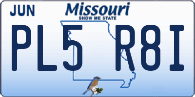 MO license plate PL5R8I