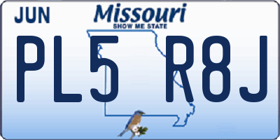MO license plate PL5R8J