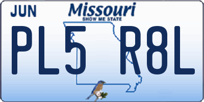 MO license plate PL5R8L