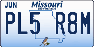 MO license plate PL5R8M