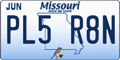 MO license plate PL5R8N