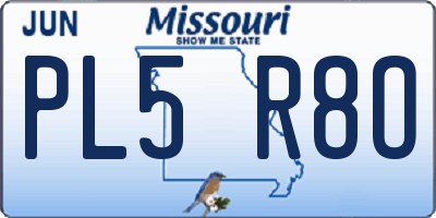 MO license plate PL5R8O