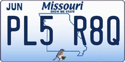 MO license plate PL5R8Q
