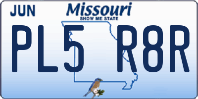 MO license plate PL5R8R