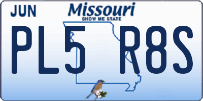 MO license plate PL5R8S