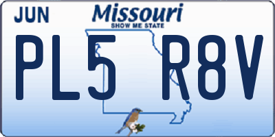 MO license plate PL5R8V