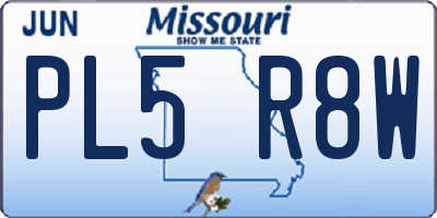 MO license plate PL5R8W
