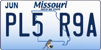 MO license plate PL5R9A