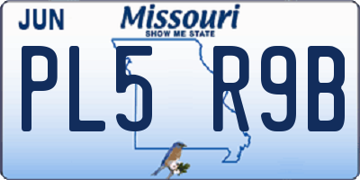 MO license plate PL5R9B