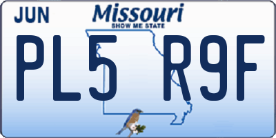 MO license plate PL5R9F